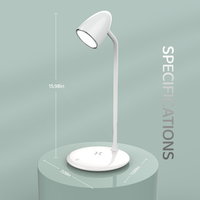 Chargeur sans fil magnétique à grand panneau au design minimaliste 2-en-1 pour téléphone portable compatible Qi, écouteurs avec lampe tactile réglable