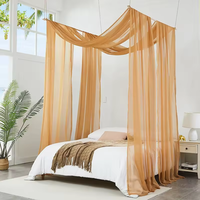 Voilages modernes en mousseline de soie pour lit, 140*550cm, rideau de lit pour décoration de chambre à coucher, vente en gros