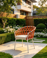 Fauteuil de balcon, canapé en corde tressée, design moderne et épuré, mobilier d'extérieur, chaise de salle à manger en corde pour cour artistique