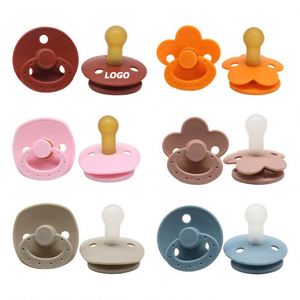 Sucette ronde en silicone de qualité alimentaire pour nouveau-nés de 0 à 6 mois, sans latex, sans BPA, tétine apaisante, cadeaux avec logo personnalisé - Product Image 1