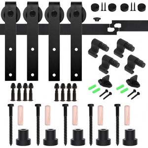 Herrajes Modernos WEKIS para Puertas Corredizas Tipo I, Sistema de Rieles Colgantes para Puertas de Madera Dobles, Material de Acero para Aplicaciones en Dormitorios - Product Image 1