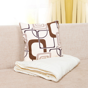 Manta de algodón PP 2 en 1 con logotipo personalizado, almohada de lino para sofá y coche con estampado de doble propósito - Product Image 6