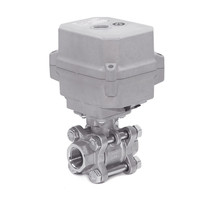 Vanne à boisseau sphérique électrique 3 pièces en acier inoxydable 1/2 ''DN15 12-24VDC & 24VAC 110-230VAC Retour automatique Failsafe NC/NO