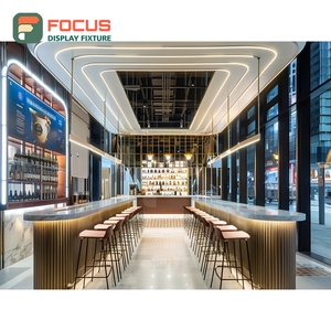 ตู้โชว์กาแฟร่วมสมัย ชั้นวางกระจกเข้ามุม โซนขนมหวาน ตู้โชว์คาเฟ่ลายไม้โอ๊ค - Product Image 6