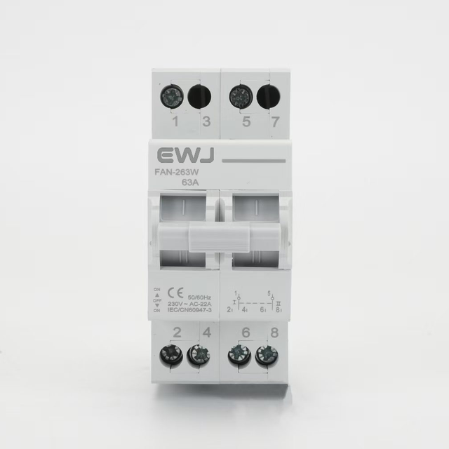 2P 63ADual 400V 63A 4.5kA Breaking Capacity Automatic Manual Transfer Switch Modular Dual Power Breaker Circuit Breakers