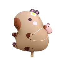 Jumbo Blumen-Capybara-Ballon Matte Aluminiumfolie-Ballon für Kindergeburtstag Babyparty und Kinderzimmer-Dekoration Globos