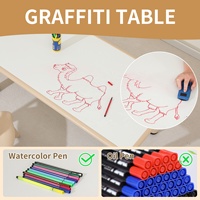 Table rectangulaire en plastique et bois pour enfants de maternelle SINKIPA, hauteur réglable, design moderne, multifonctionnelle