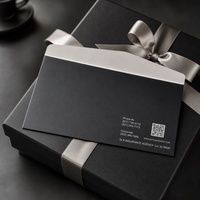 Enveloppes en papier noir personnalisées imprimées avec codes QR et bloc de contact pour l'emballage de cartes de visite, commandes en lots
