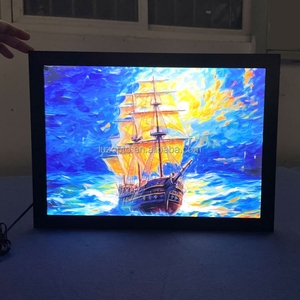 จอแสดงผลแบบป็อปอัพแบบบางพิเศษ RGB LED อะคริลิกเพล็กซิกลาสสินได้แผงโชว์ศิลปะกรอบสีดำด้านกล่องไฟ RGB - Product Image 4