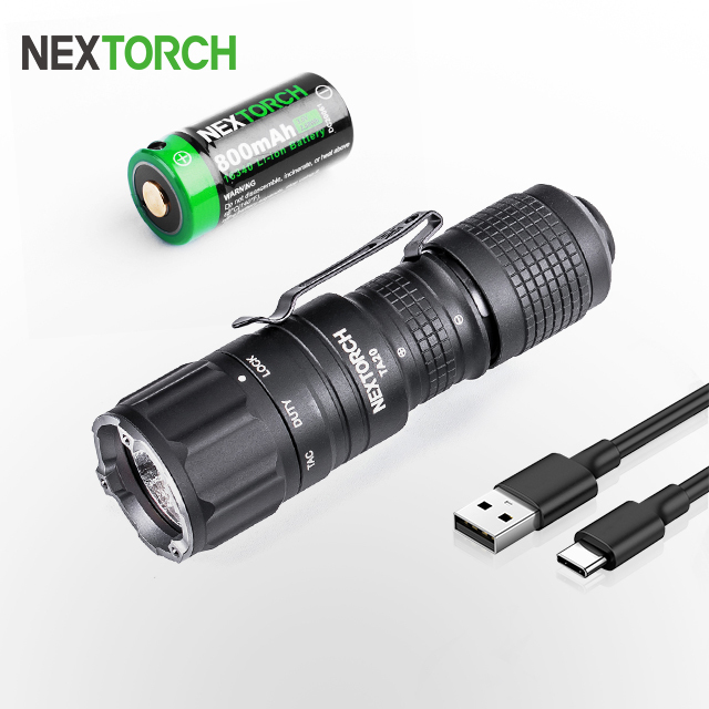 TA20 Tactical Mini Rechargeable Flashlight Waterproof IP68 Self Defense EDC with Powerful LED Light