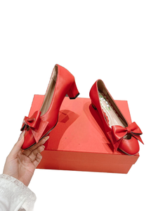 Zapatos de Tacón Bajo Elegantes para Mujer con Lazo Delantero, Punta Cerrada, Calzado de Vestir para Invitadas de Boda, Oficina, Uso Diario, San Valentín - Product Image 6