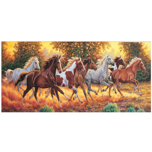 Homfun — <span class=keywords><strong>peinture</strong></span> de <span class=keywords><strong>diamant</strong></span> 5D à faire soi-même, décoration de maison, avec sept chevaux - Product Image 3