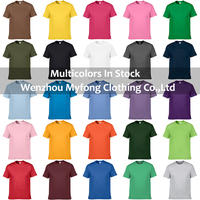 Großhandel Kurzarm Einfarbige Bedruckbare Logo Ringgesponnene Baumwolle Herren Maßgeschneiderte T-Shirts