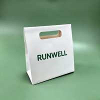 RUNWELL Custom Printed Kraft Eco-Friendly Recyclable Gift Paper Tote Bags Die Cut Handle Reusable Present Packaging Business