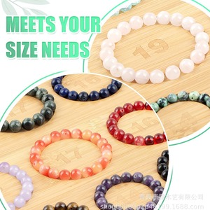 Bandeja de diseño de pulseras de bambú con tablero de cuentas de madera para herramientas de manualidades de joyería DIY con guía de tallas y ranuras de almacenamiento - Product Image 5