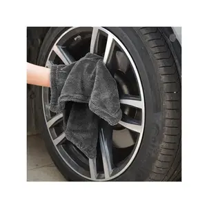 40X40 cm 1200 gsm quick dry car cleaning towel edgeless microfiber twisted loop towel Korea microfiber car wash drying towel