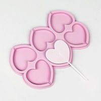Moule en silicone alimentaire écologique pour gâteaux, 6 cavités en forme de cœur, pour sucettes et chocolats, emballage en sachet OPP