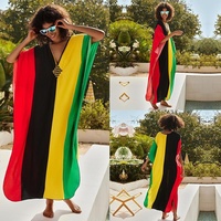 2025 Robe faite à la main nouveau Style européen américain bloc de couleur avant tressé plage couverture pour grande taille Bikini vacances imprimer