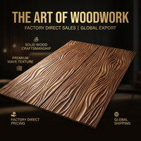 Panneau mural en MDF à texture ondulée 3D, gravé avec précision par CNC, en bois naturel, pour la décoration intérieure de la maison, vente en gros