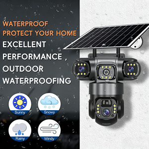 Cámara IP 4G YANX de 3 Lentes, HD 12MP 6K, CCTV para Exteriores, Impermeable, Visión Nocturna, Bidireccional, PTZ, Seguimiento Móvil, V380 PRO, Cámara Solar en la Nube - Product Image 5