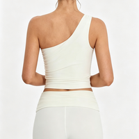 Nouvel ensemble de sportswear pour femme : Leggings torsadés asymétriques et débardeur ultra doux pour le yoga et le fitness