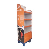 Présentoir de sol en carton ondulé autoportant FSDU à impression personnalisée, 4 niveaux, pour POP, portable, écologique et pliable