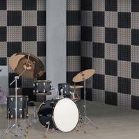 Panneaux acoustiques en mousse autocollants, matériaux d'insonorisation pyramidale absorbant le son pour bar, KTV, studio d'enregistrement, salle de sport, cinéma