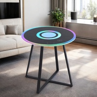 Table basse musicale intelligente de style moderne JIANQIAO avec éclairage LED RGB, télécommande tactile/sans fil, en fer et acrylique, personnalisable pour la maison
