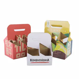 Custom Printed Portable Beer Bottle Wine Glass Box Gift Bottle Packaging Corrugated Packaging Boxes