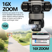 Caméra solaire Okam Pro 4 objectifs 2.4G 5G double Wifi, caméra extérieure à panneau solaire, caméra de sécurité domestique ZOOM, enregistrement 24H, caméra AOV