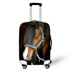 Housse de protection pour bagages en Spandex, housse de valise à fermeture éclair avec imprimé cheval