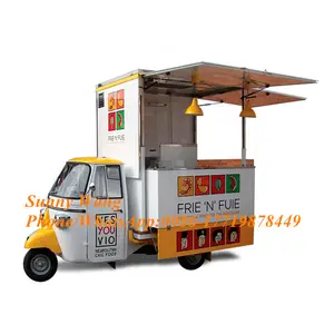 Nuovo camion di cibo a benzina Fashioned camion elettrico auto ape street Food shop triciclo in vendita
