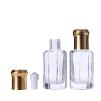 Botol Attar Oud Arab Berkualitas Tinggi 3ml 6ml 12ml dengan Tutup Sekrup Emas, Parfum Kaca atau Minyak Gaharu dalam Botol Mini