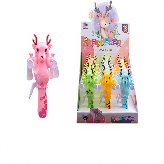 Cartoon Mini Plastic Handheld Fan Hand-Pressed Summer Toy for Kids Outdoor Hotel Car Use English Operating Instructions