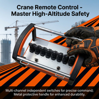 Télécommande radio étanche IP68 12V 24V avec 8 joysticks pour grue, télécommandes radio, électrovanne sans fil