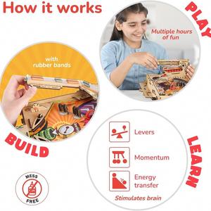 ชุดของเล่น STEM ประกอบเอง แผ่นเกมไม้ DIY ของเล่นเสริมการเรียนรู้วิทยาศาสตร์ ของเล่นเสริมพัฒนาการสำหรับเด็กและผู้ใหญ่ ลูกแก้วประกอบมือ - Product Image 4