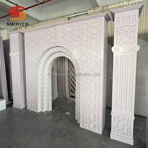 SMOOTH White PVC Laser Cut Arch <b>Backdrop</b> Stand Islamic Geometric Pattern Panel <b>Frame</b> <b>Backdrop</b> for Wedding Stage Decoration Event - Product Image 3