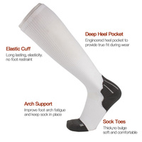 Chaussettes de compression sportives unisexes personnalisées pour la circulation sanguine, mollets 20-30 mmHg, chaussettes de compression de course à pied graduées 15-20 mmHg, sans couture, ClimbSock