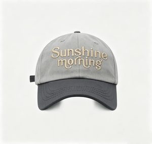 Sunshine Morning Embroidered Two Tone Baseball Cap Vintage Washed Cotton Adjustable Hat for Men Women Casual Streetwear Sun Hat - Product Image 5