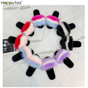 2024 hiver chaud <span class=keywords><strong>grande</strong></span> <span class=keywords><strong>taille</strong></span> coloré moelleux doux anti-dérapant chaussures plates dame chambre pantoufles pour femmes pour la maison intérieur extérieur - Product Image 5