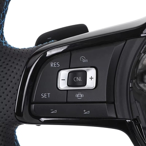 พวงมาลัยหนังแบบเจาะรูครึ่งวง รุ่น <span class=keywords><strong>R</strong></span> <span class=keywords><strong>Line</strong></span> สำหรับรถยนต์ VW Golf 5 6 7 <span class=keywords><strong>R</strong></span> MK5 6 7 <span class=keywords><strong>Polo</strong></span> CC B6 B7 - Product Image 3