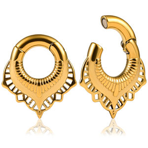 Pendientes de Acero Inoxidable 316L con Baño de Oro, Túneles para Orejas, Expansores, Tapones, Joyería Corporal para Bodas - Product Image 4