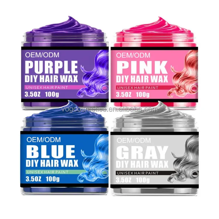 Private Label Wasbare Tijdelijke Haarkleur Wax Natuurlijke Kapsel Haar Pommade Effectieve Modellering Mode Diy Kleur Haar Wax