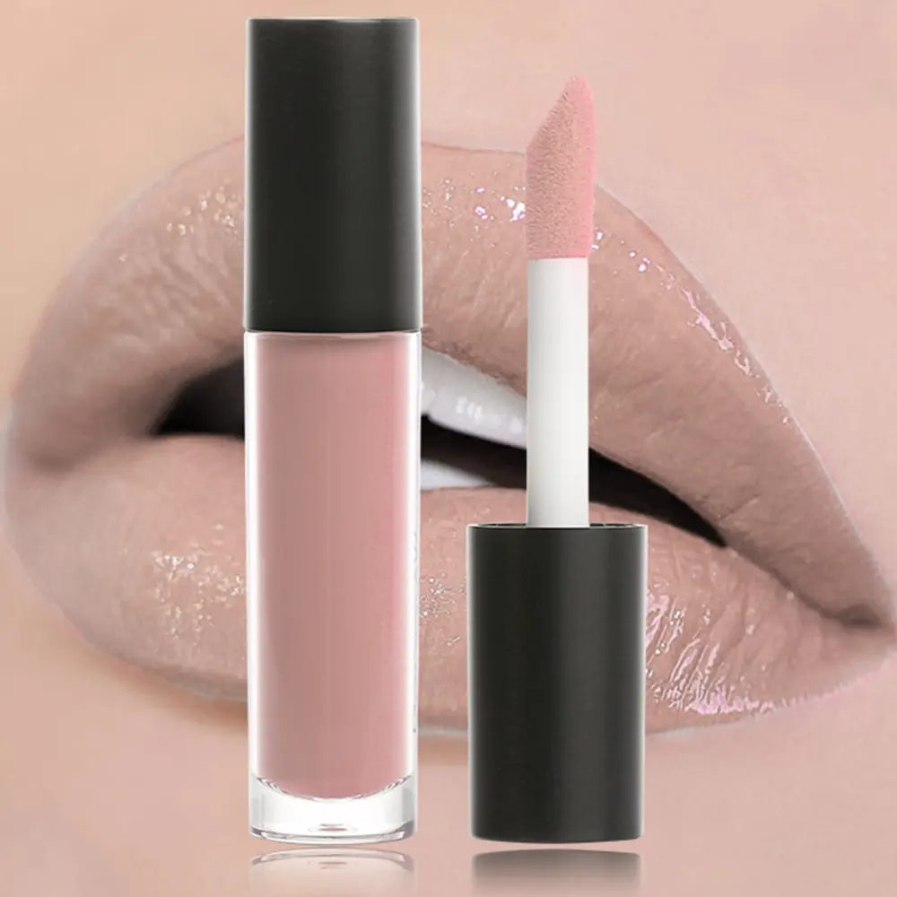 Grosir Lipstik Matte Nude Cair Kualitas Tinggi Kosmetik Lip Gloss Label Pribadi Tahan Air