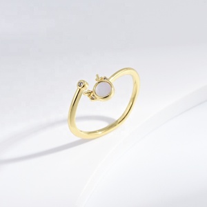 Prix usine – Bague ajustable en argent sterling 925 plaqué or 18 carats avec motif animal et pierres précieuses, mignonne pour enfants et filles, idéale au quotidien, à prix abordable - Product Image 4