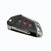 Clé de voiture universelle pliable étanche 433,92 MHz, télécommande multifonction à code fixe et à code évolutif, en métal, OEM ODM, bouton rouge