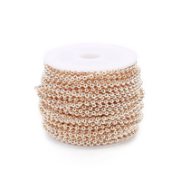 Chaîne à billes en or rose personnalisé de 2.4mm, en acier inoxydable plaqué or Vermeil, collier à corde fine, corde torsadée en or, vente en gros
