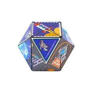 Atacado Engraçado Educacional 3d Descompressão Galaxy Metal Stress Relief Transformas Infinito Folding Fidget brinquedo Magic Cube