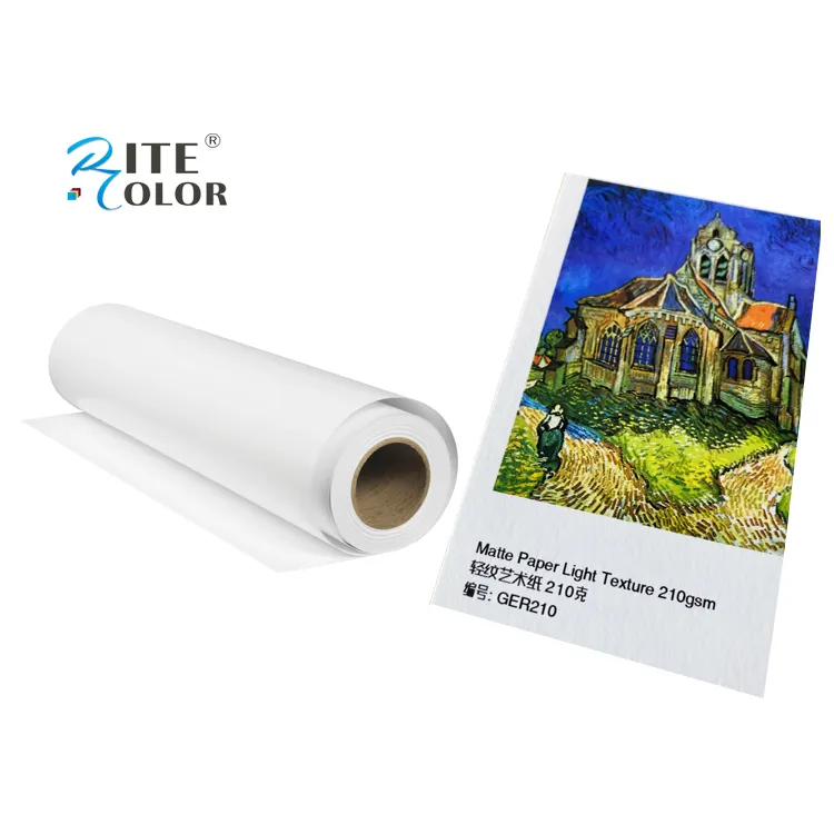 Impresión de inyección de tinta Premium, papel de Arte Fino, textura de luz mate, lámina de rollo de 210gsm