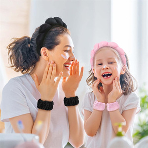 Bandeaux en tissu éponge personnalisables avec logo, couleur unie, doux, pour le spa, le maquillage et les soins <span class=keywords><strong>de</strong></span> <span class=keywords><strong>la</strong></span> peau pour femmes - Product Image 2